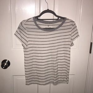 Grey and white striped, soft and sexy tee